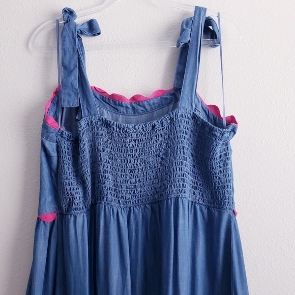 Crown & Ivy Sleeveless Tiered Ric Rac Spring Maxi Dress L Large - Picture 6 of 9